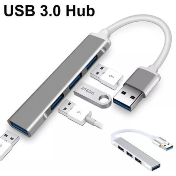 Hub USB HUB 3 0 Adapter 4 Port USB 3.0 High Speed – Gray